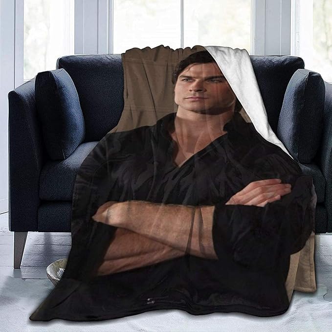 Ian Somerhalder Damon Throw Blanket Couch Bed Sofa Fleece Blanket Super