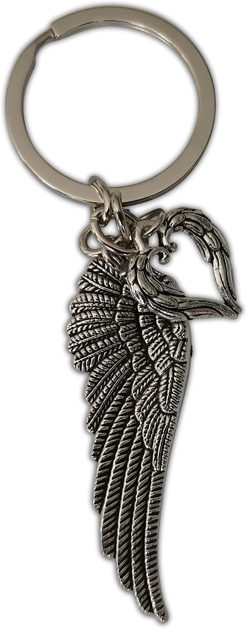Angel Wing with Heart Keyring Exquisite Beautiful Unisex Charm Keychain For Luck and Protection