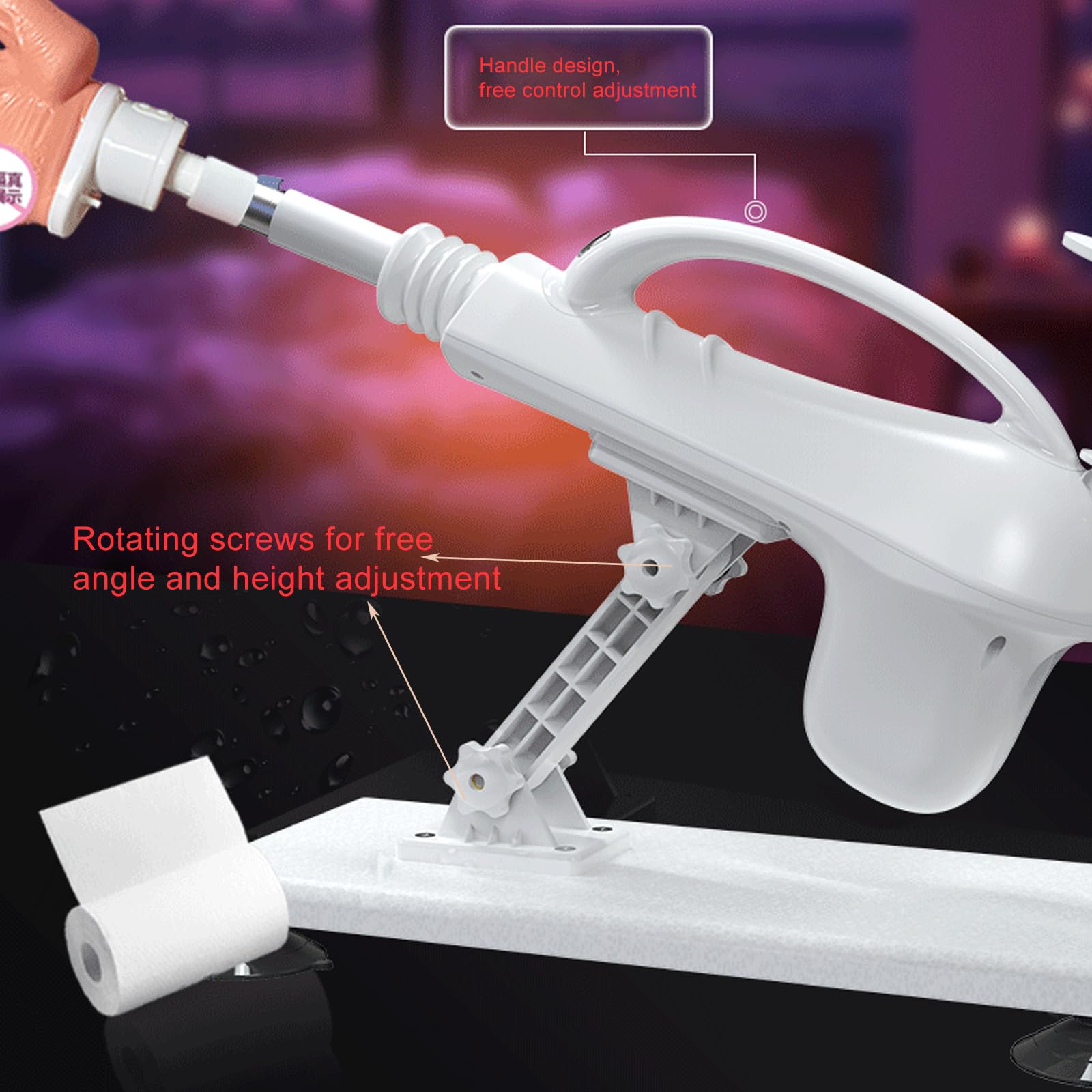 AMAZBEE Máquina Sexual Consolador Automático para Joder con Múltiples Accesorios con Pantalla Digital Calefactora Diseño de Empuje Automático (6 pcs)