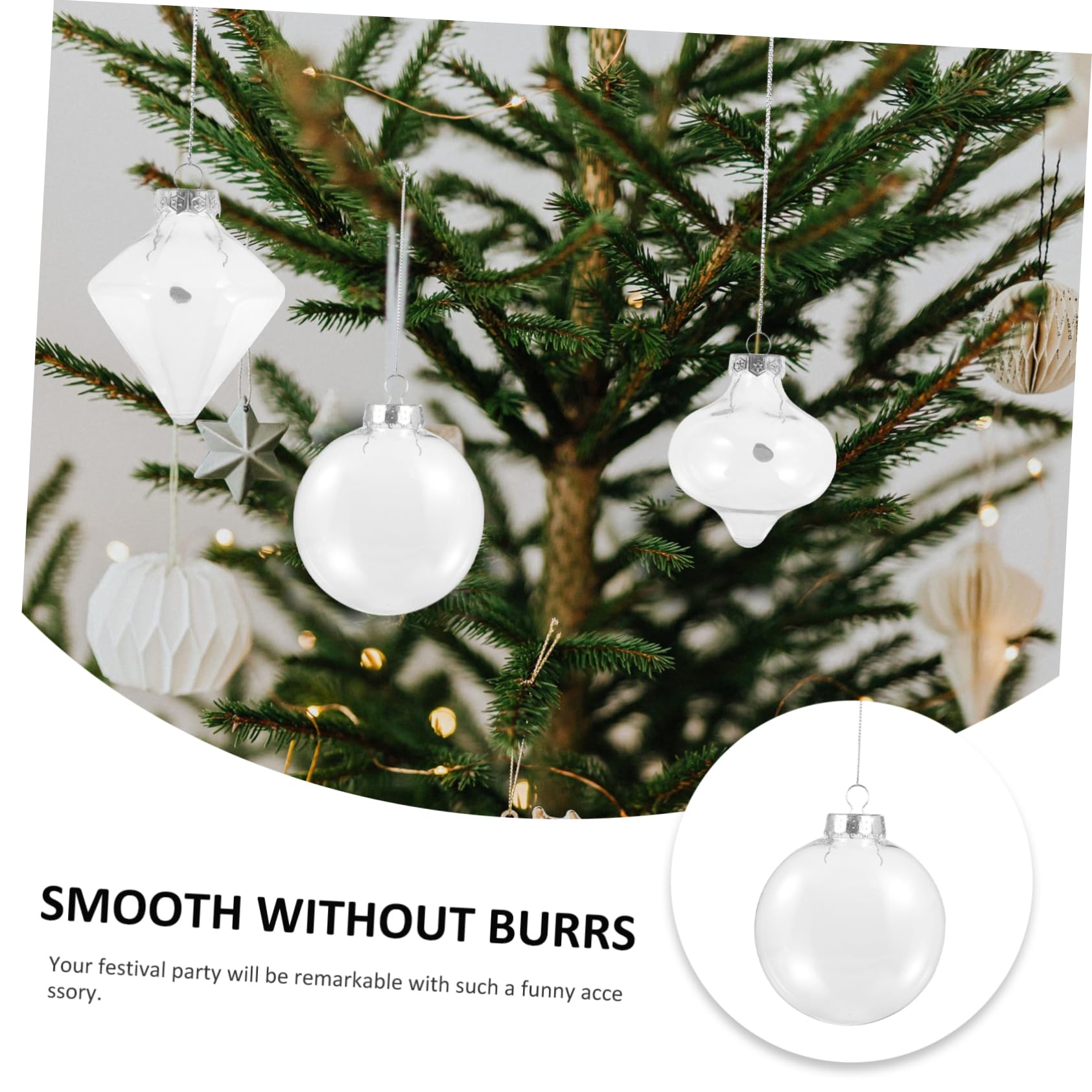 Cabilock 16 Piezas Bolas Transparentes para Colgar Adorno de Bola Rellenable Accesorios para Manualidades Navideñas Colgantes para Árbol de Navidad de Navidad para Pared y Manualidades