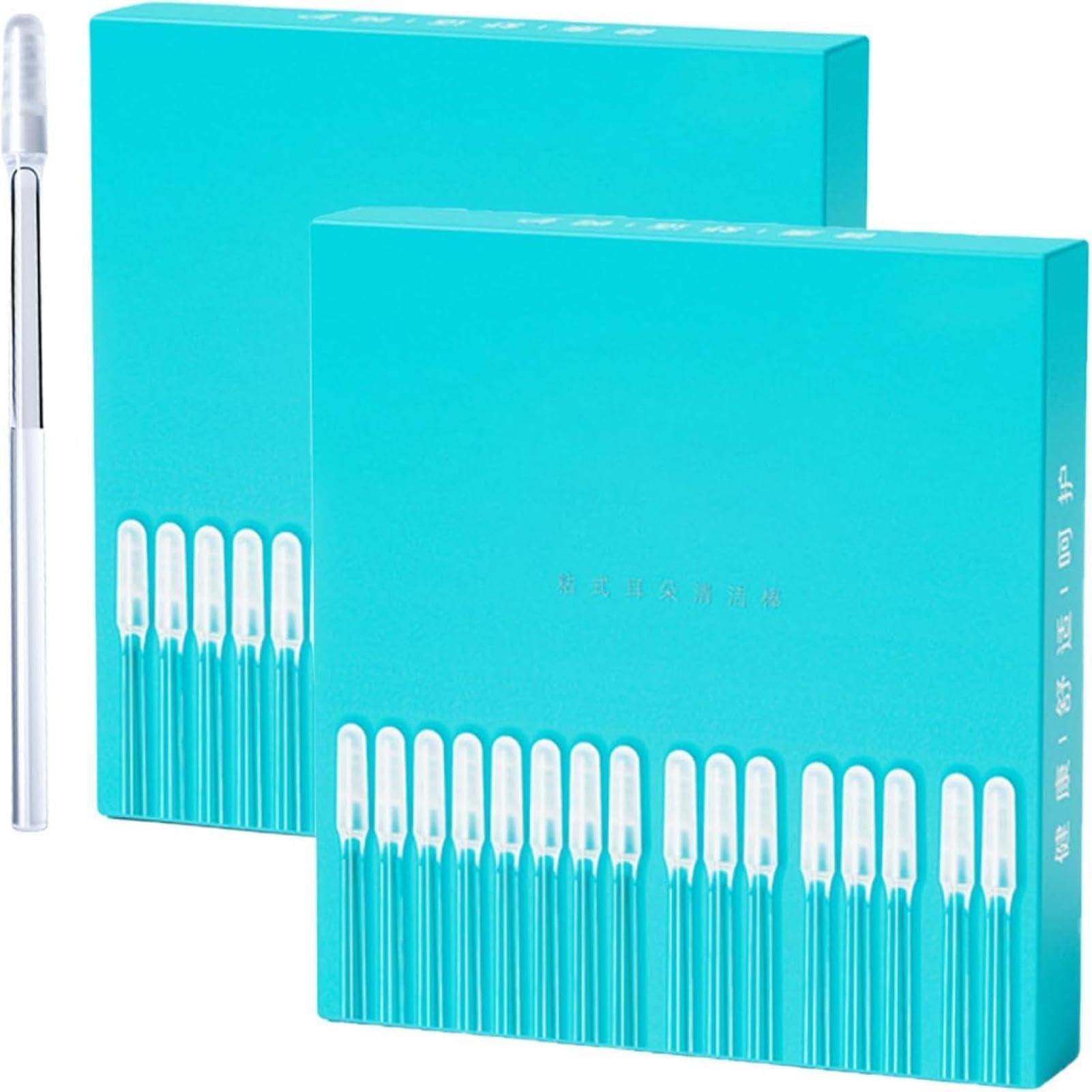 Muiltvoe 24Pcs Sticky Ear Cleaning Stick, Soft Rubber, Reusable Earwax Removal Adhesive Swabs, Gentle Does Not Harm Ears Care For Adults Children Elderly