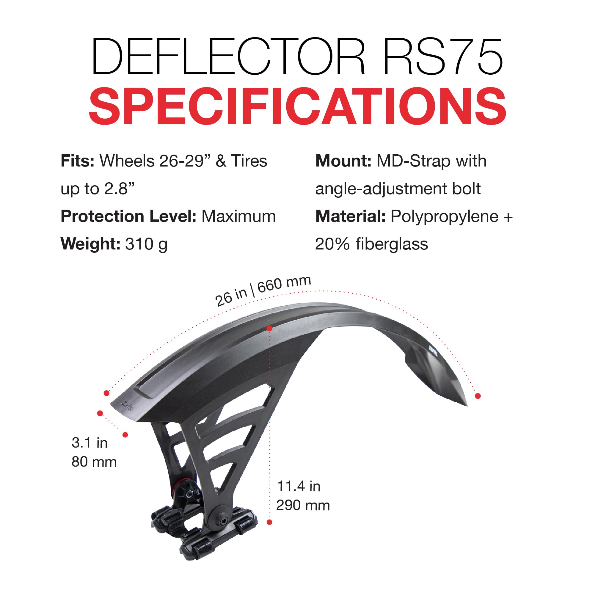 Amazon.com : Zefal Deflector RS75 Rear MTB Mudguard – Universal