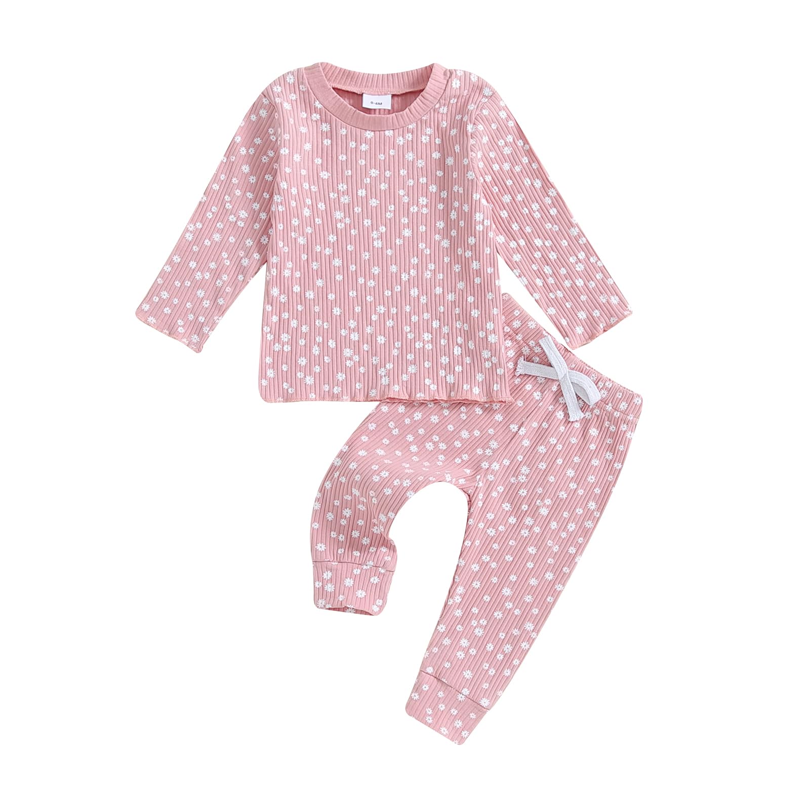 Baby Girl Fall Clothes Set Floral Print Long Sleeve Tops Pants Cute Infant Toddler Outfits 6 12 18