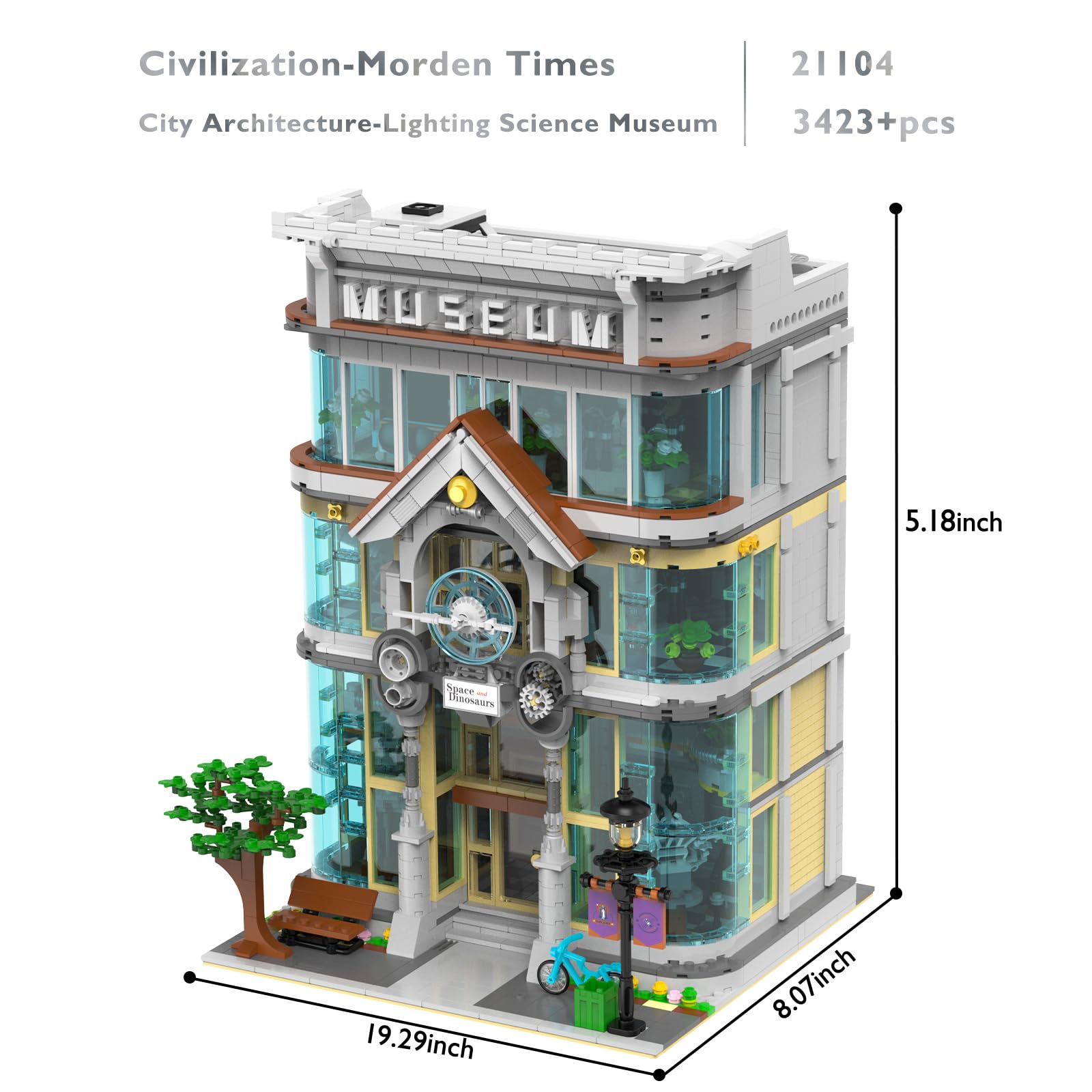 JMBricklayer Building Blocks for Adults Science Museum, House Model Display and Collection Office Room Decor, City Technology Construction Sets Ideas Gifts, Educational Toys for Boys and Girls 21104