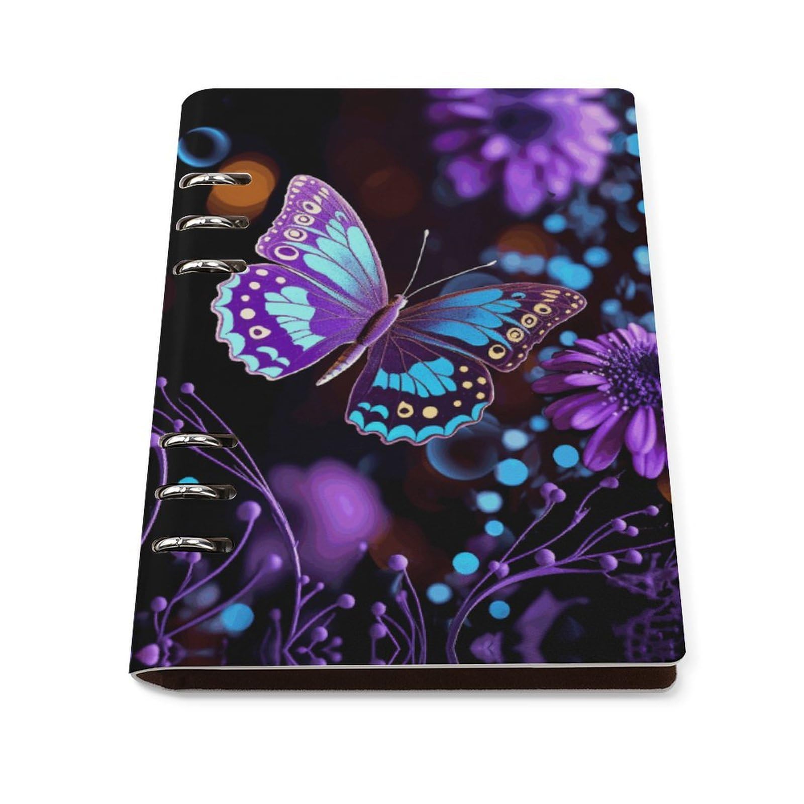 Cuaderno A5 recargable de 6 anillas con cubierta de piel sintética y diseño plano 8