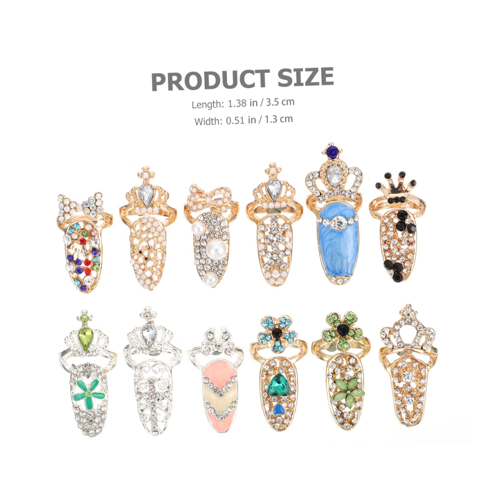 Healeved 36pezzi Anelli Per Unghie Manicure Decorazioni Fashion Accessori Per Unghie Artistiche Per Adulti e Design Elegante e Facile Da Indossare