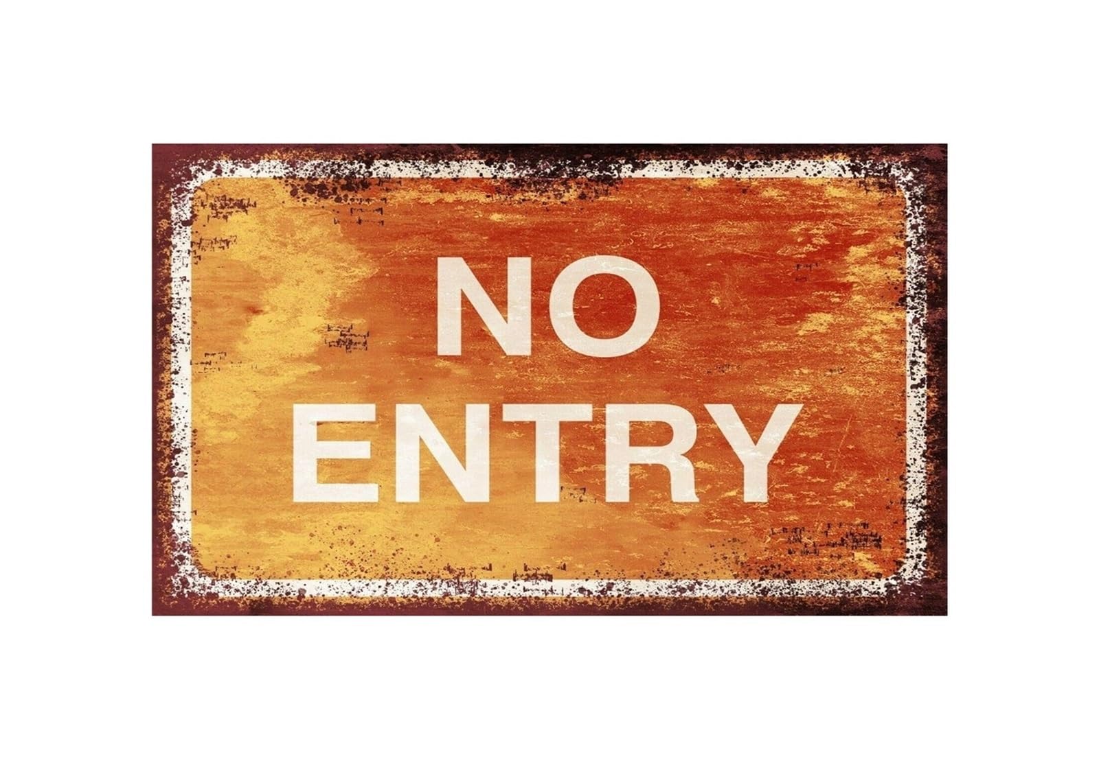 NWPNLXEA Funny Warning Sign No Entry Metal Tin Sign Vintage Red Retro Wall Decor for Man Cave Garage Home Office Den Novelty Sign (8 X 12 inch)