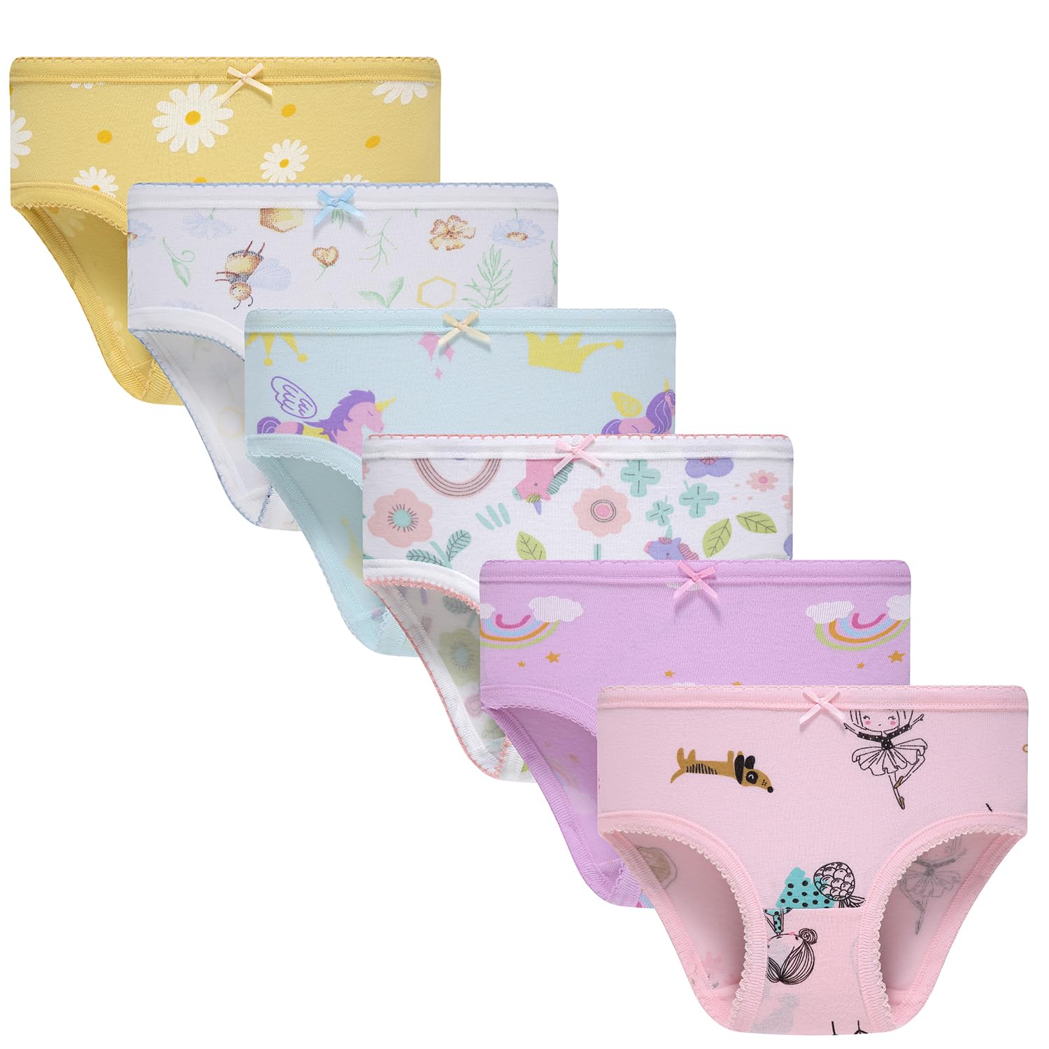 benetia Girls' Underwear Soft Cotton 6-8 Pack