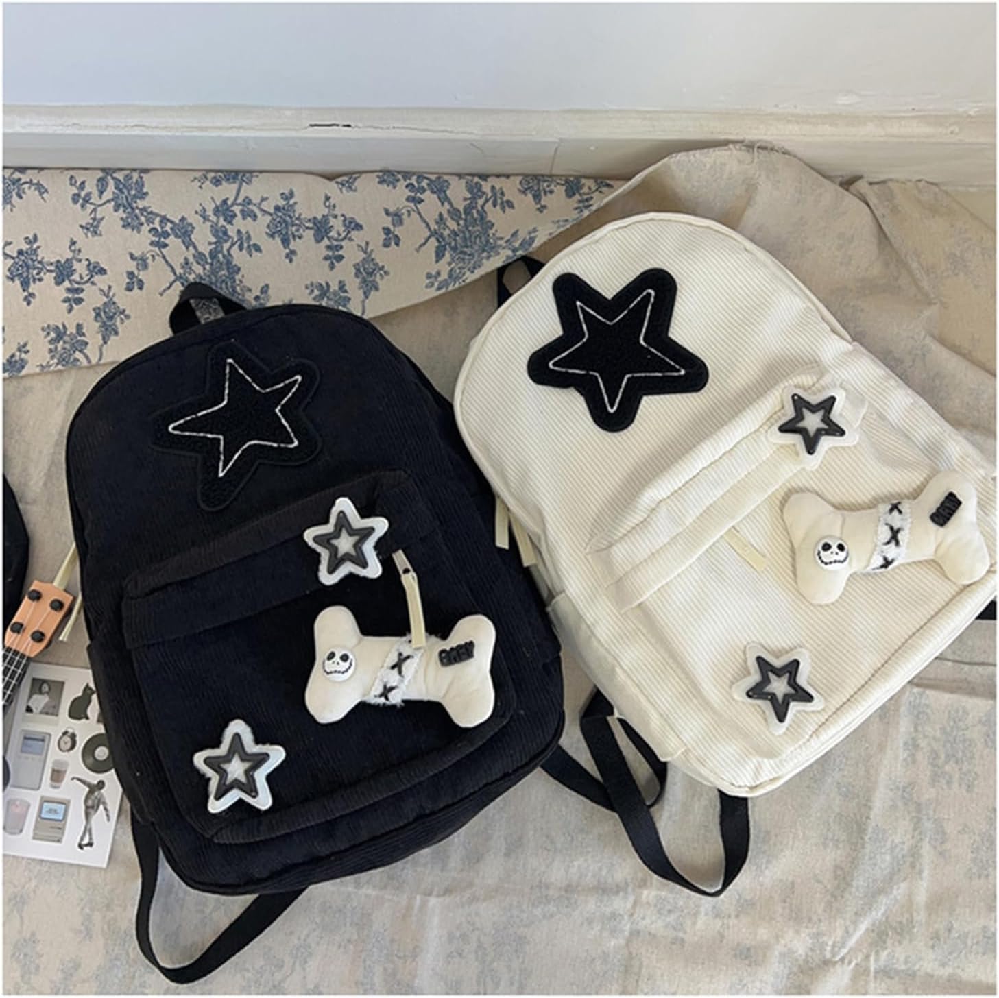 Cute Backpack, Double Shoulder Bag, Laptop Backpack for 15.6” with Large Capacity Adjustable Straps (Black) - Image 7