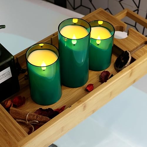 Miniatura 8 de NURADA Velas parpadeantes sin llama Velas LED de vidrio irrompible que funcionan con pilas, velas de acrílico con control remoto y temporizador para