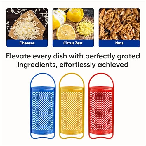 Miniatura 6 de Rallador con mango - Trituradora de cocina - Ralladores de plástico para cocina - Rallador para frutas, verduras, queso y chocolate, apto para