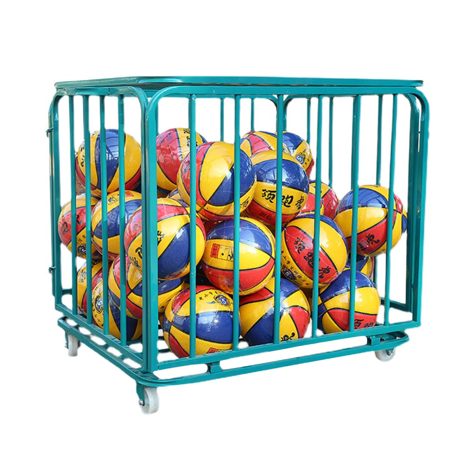 Cesta de baloncesto apilable para acabar con los balones sueltos en el gimnasio
