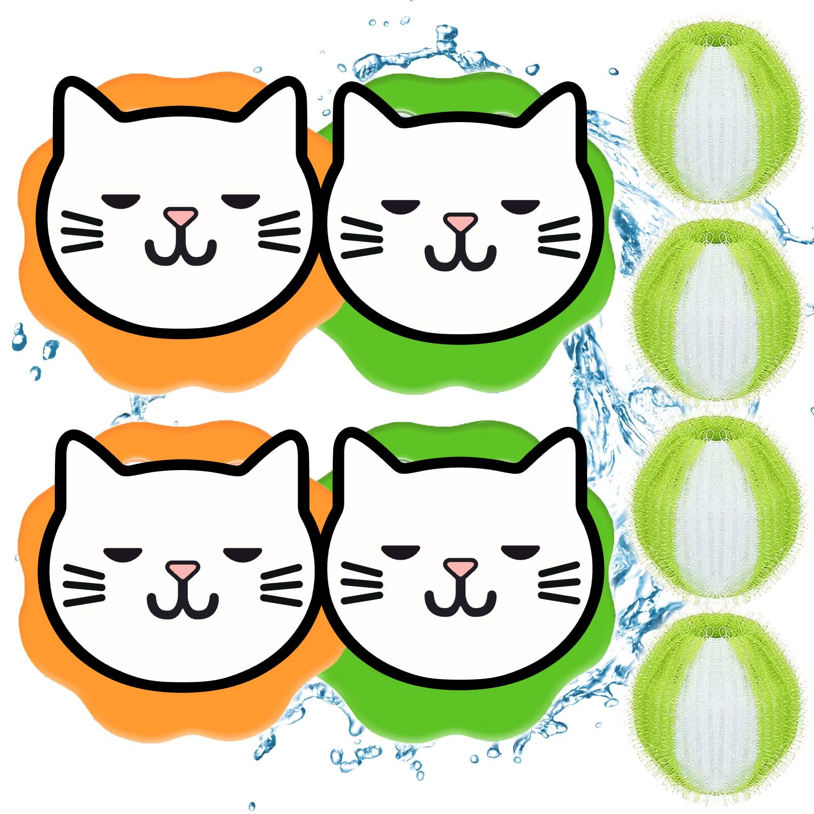 Pet Hair Remover for Laundry, 8PCS Laundry Balls Hair Catcher Washing Machine Lint Remover Reusable - Pet Fur Laundry Catcher Hair Remover