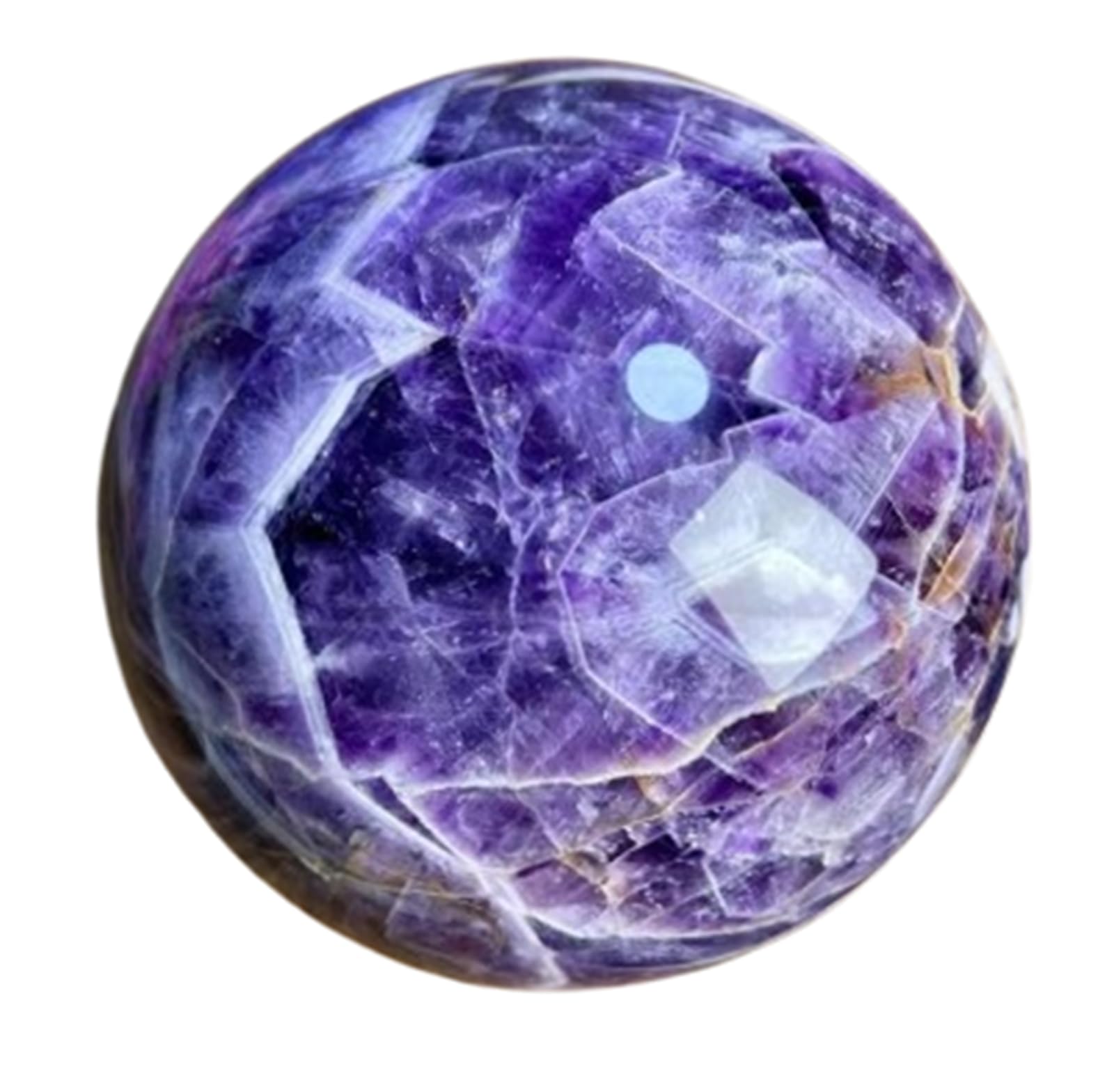 DPURPIWADY Feng Shui Crystal Stone Amethyst Ball Crystals Sphere Sculpture Home Office Decor Scrying Purple with Wooden Stand,7cm