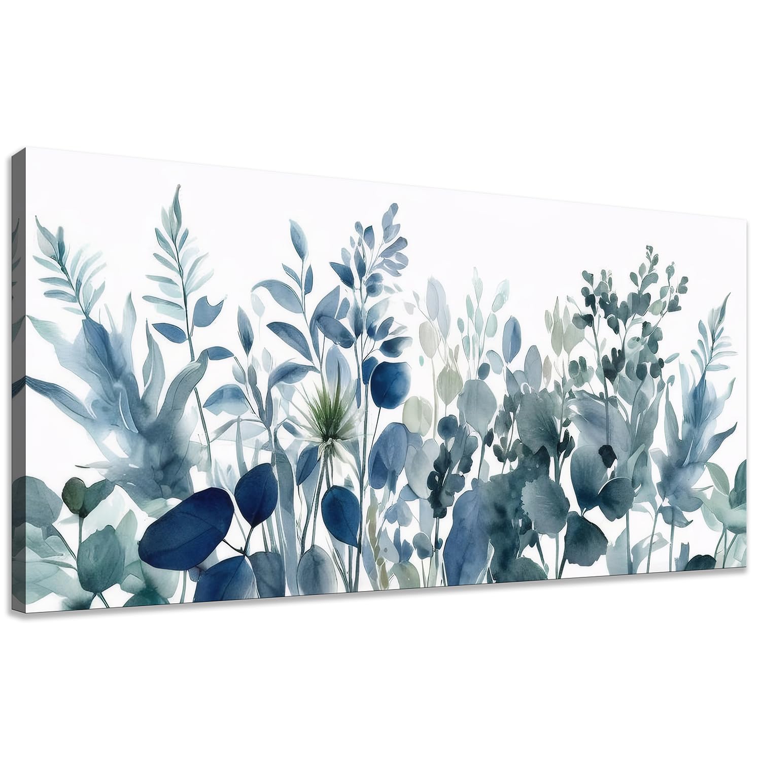 KZKU Wall Art Watercolors Floral Abstract Art Print for Living Room Bedroom Dining Room Nursery Office Kitchen Bathroom Little Fresh Greenery Canvas Wall Art Size:28x56inch