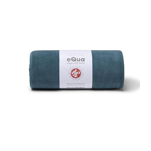 Manduka eQua Hot Yoga Mat Towel - Instant Moisture Activated Grip Ultra Soft Microfiber Quick Dry, Daily Use Ready Lightweight, Travel Friendly Mat Layer