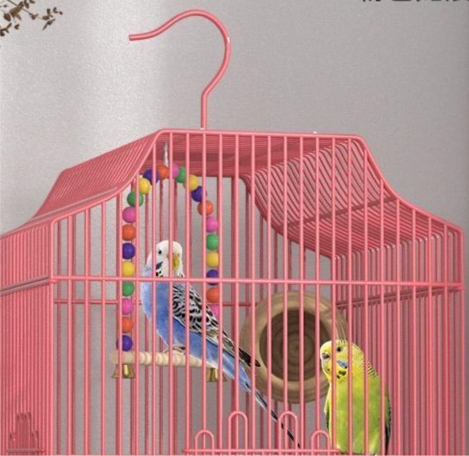 Klatka Na Ptaki Dla Ptaków Kanarków Klatka Dla Ptaków Metalowa Małych, Nimfa, Nierozłączka, Zięby(Pink)