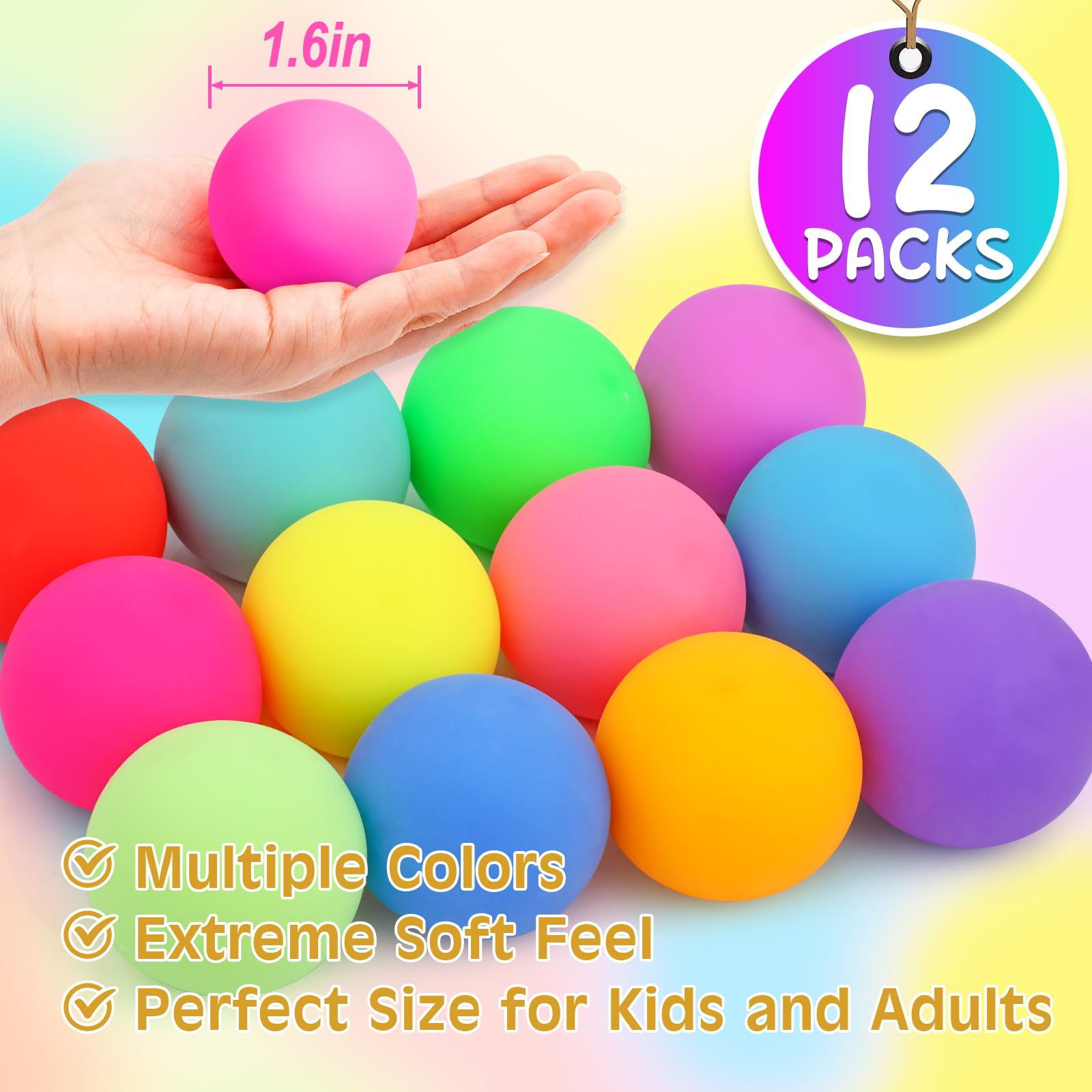 Snapklik.com : 12 Pack Slow Rising Stress Ball,Stress Balls For Kids ...