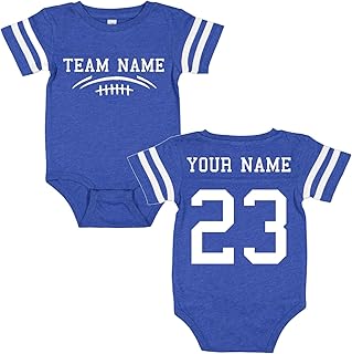 Custom Team Cotton Football Sport Jersey Baby Bodysuit Personalized with...