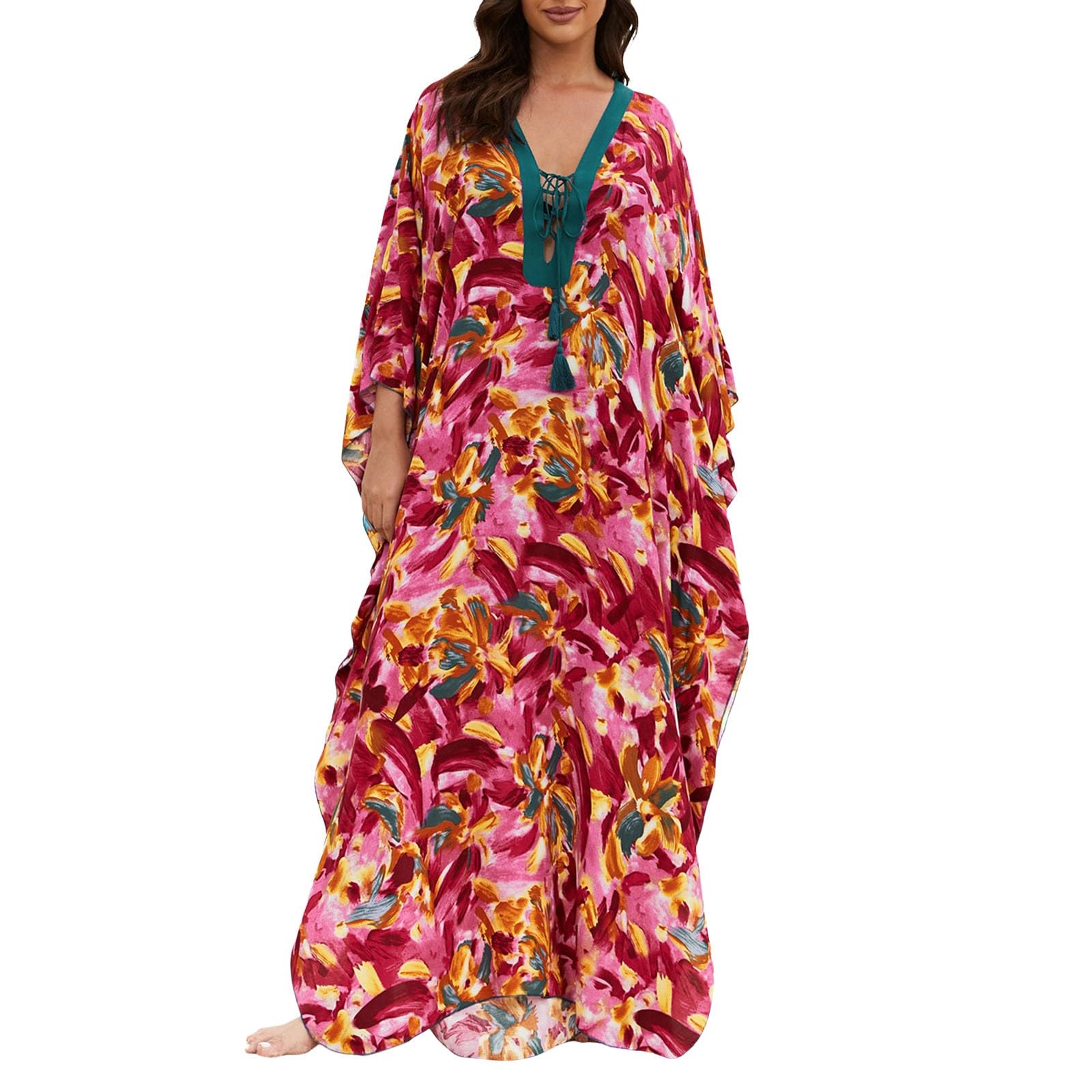 Générique Tunica Beach Copre Maglia Donna Sexy Manica Mezza Lunga Vestito Spiaggia Anti UV Estate Grande Taglia