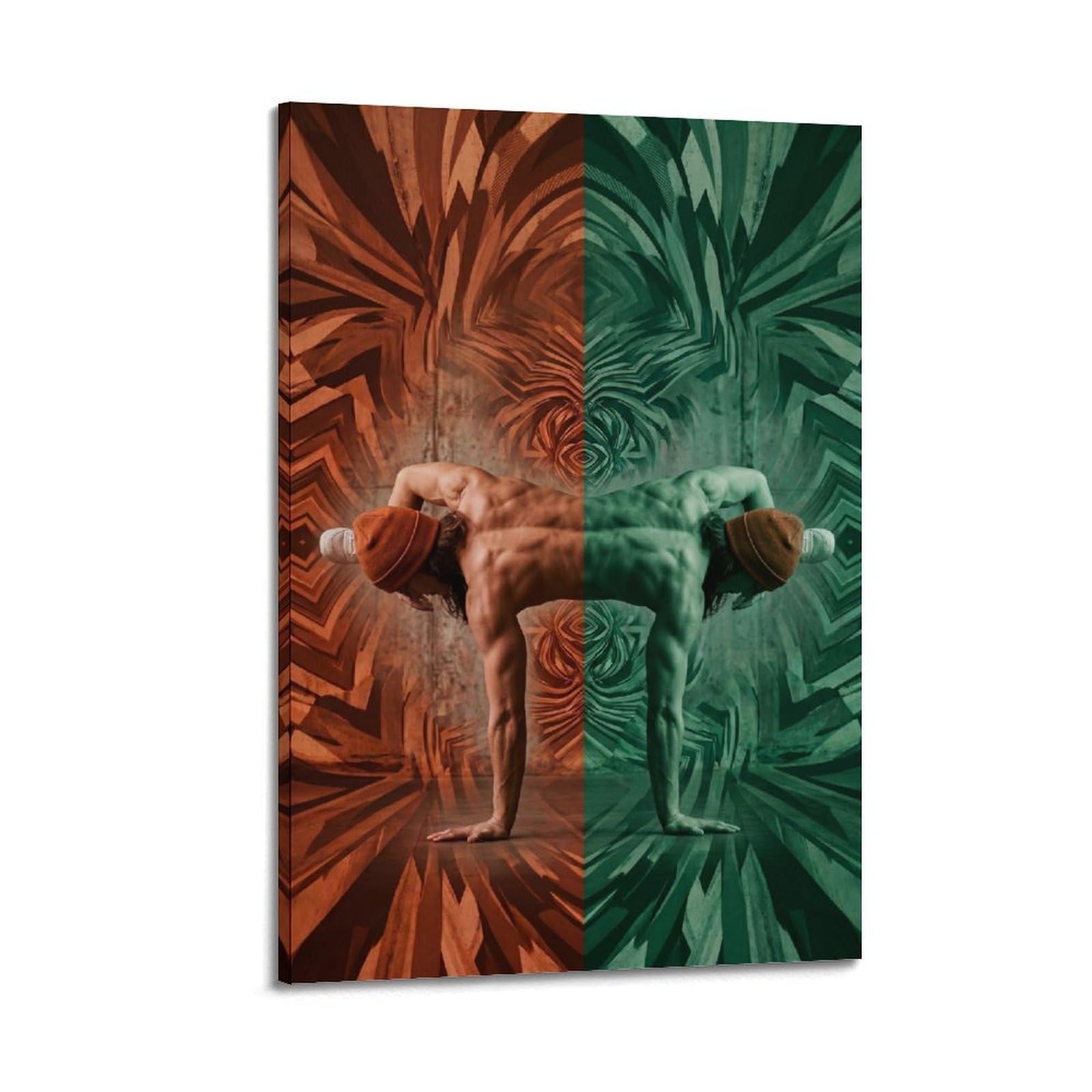 OLYHTR Surreal Symmetry Bodybuilding Breakdancing Poster Modern Decorative Canvas Prints - Ideal Wall Art for Family, Man Cave, Game Room, Boys & Girls Bedroom 24x36inch(60x90cm)