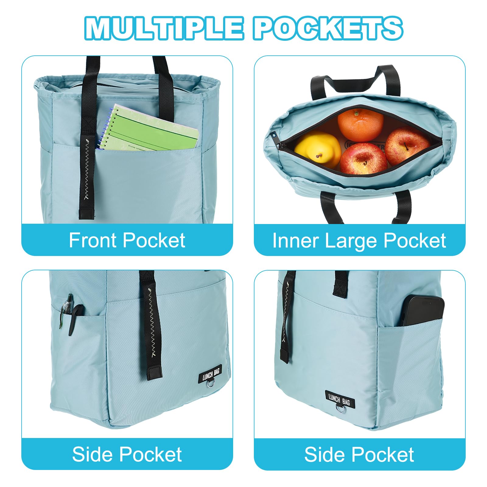 Ermetico Pranzo Borsa,Oxford Panno Impermeabile,10.24x4.72x8.66