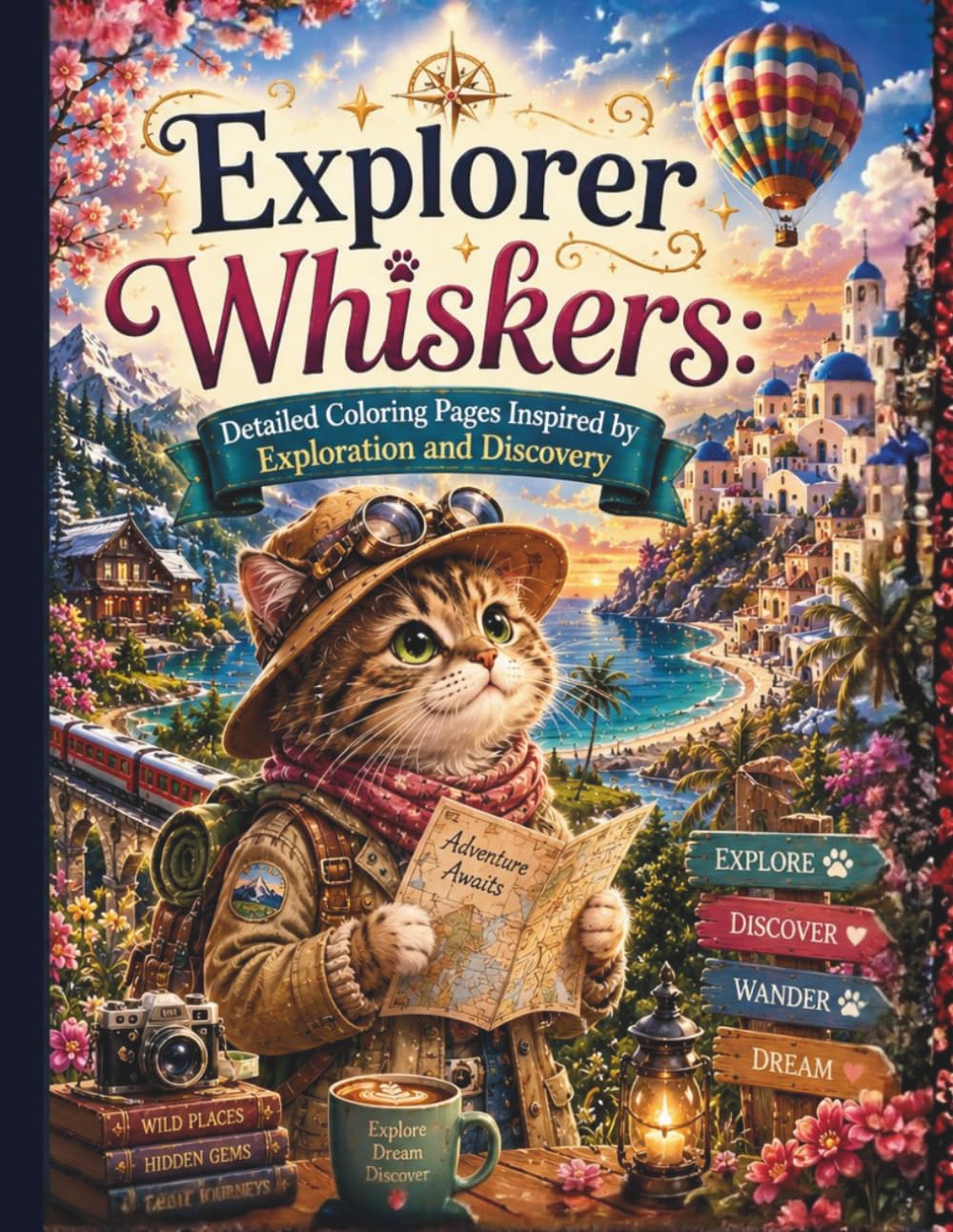 Explorer Whiskers: Detailed Coloring Pages Inspired by Exploration and Discovery