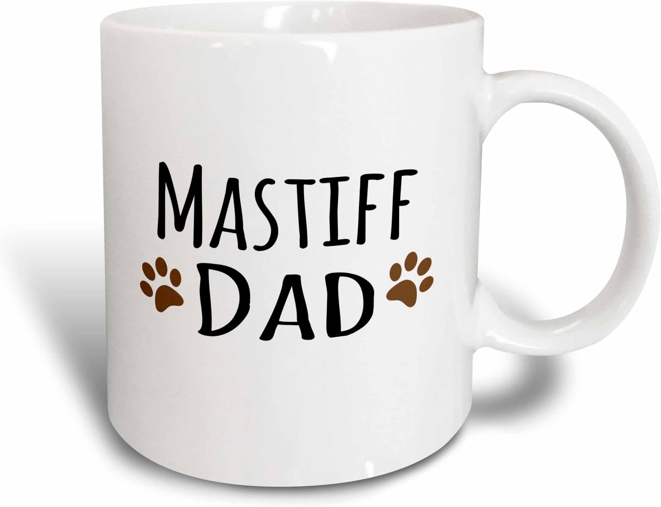 3dRose Mastiff Dog Dad Mug, 11 oz, Brown