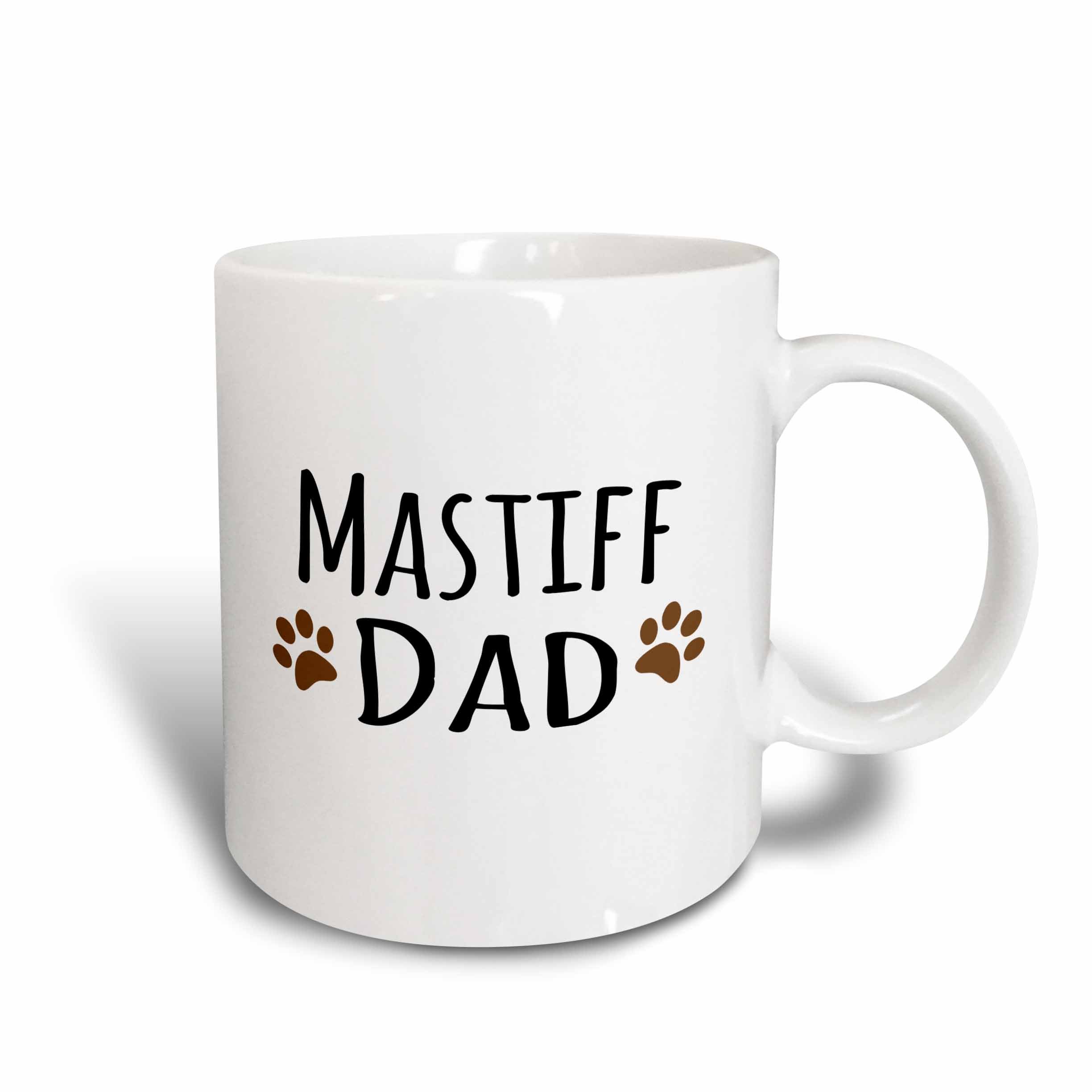 3dRose Mastiff Dog Dad Mug, 11 oz, Brown