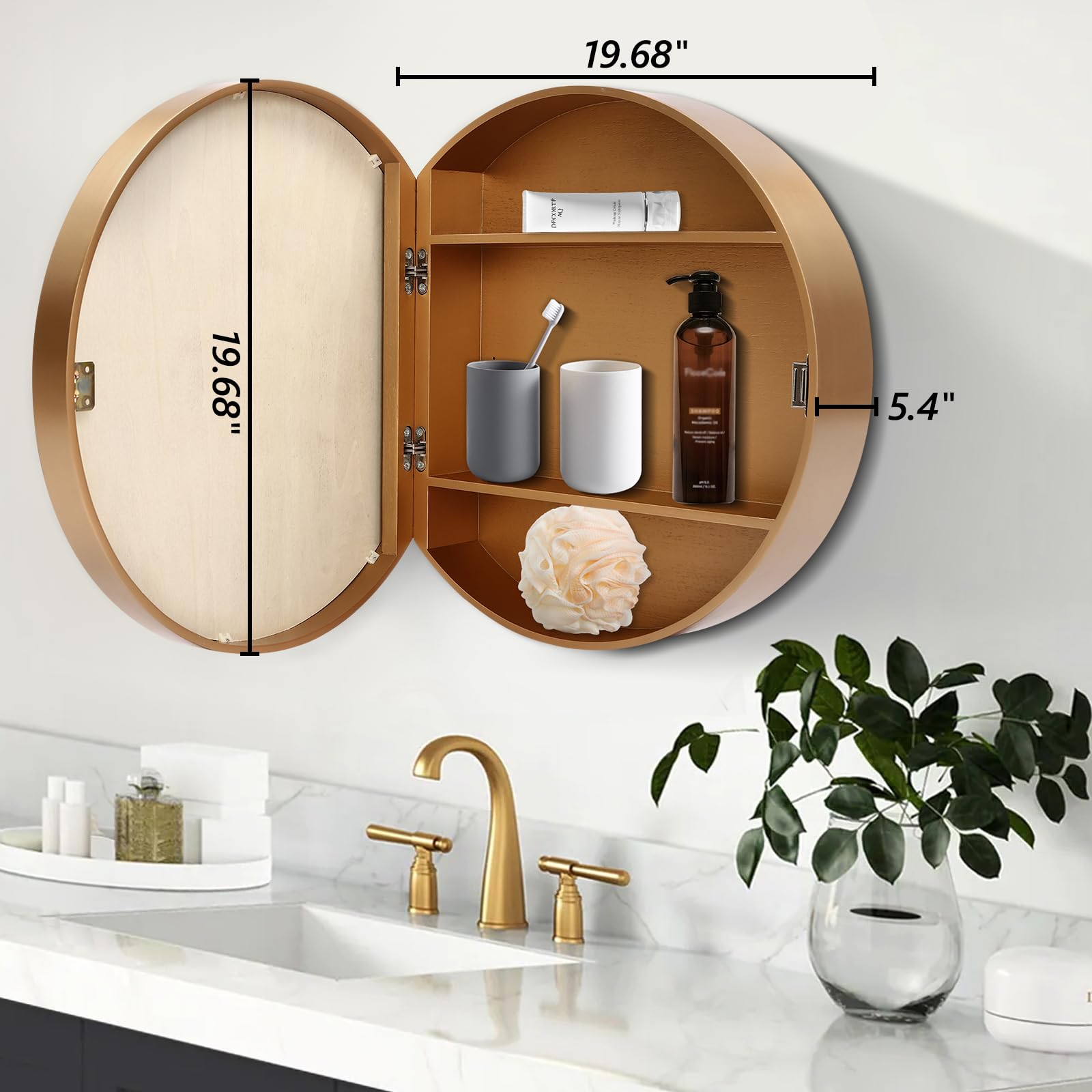 WOQLIBE Medicine Cabinets w/Mirror, 19.6