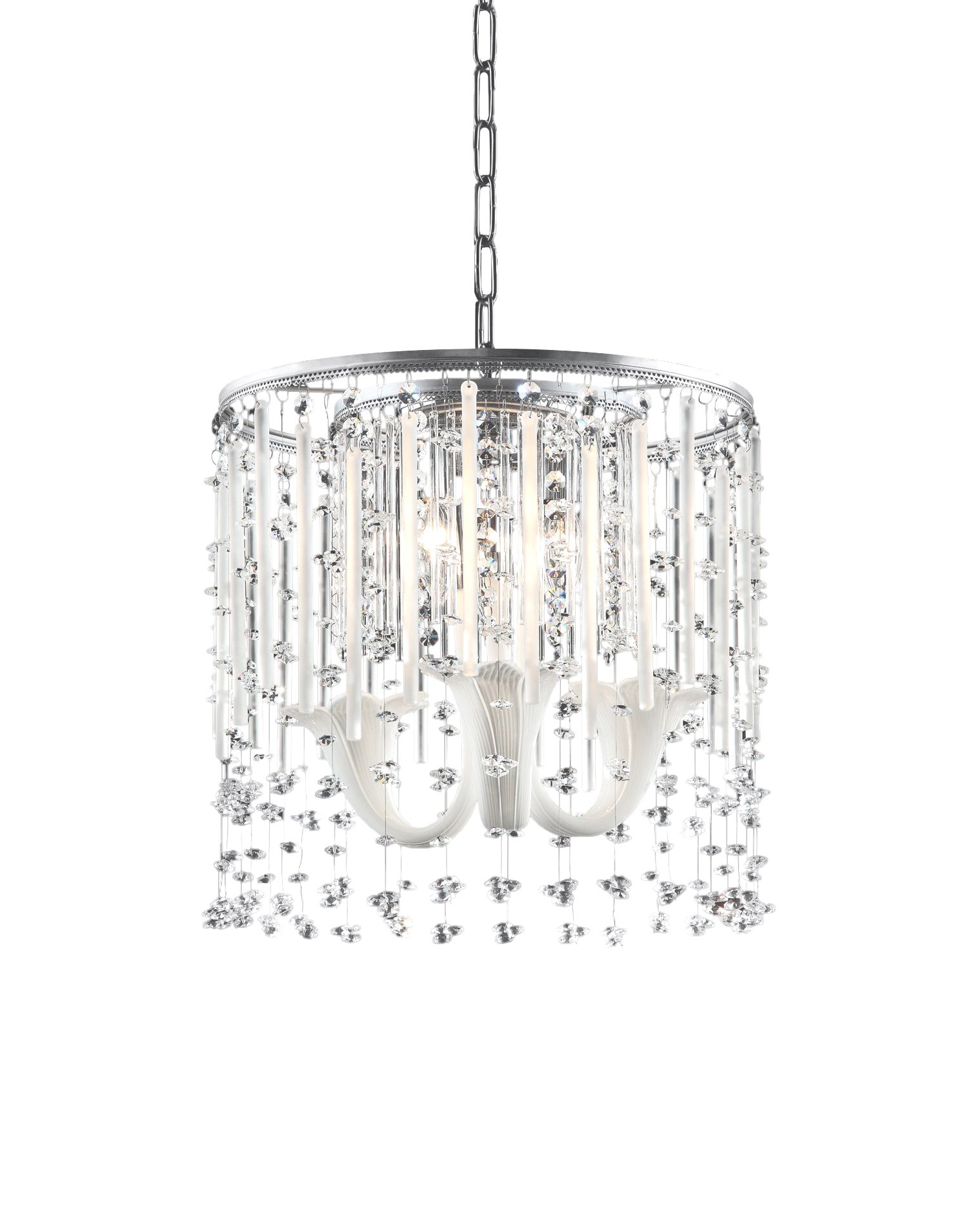 OK Lighting Fairy Mist Crystal Ceiling Lamp, 15.0"