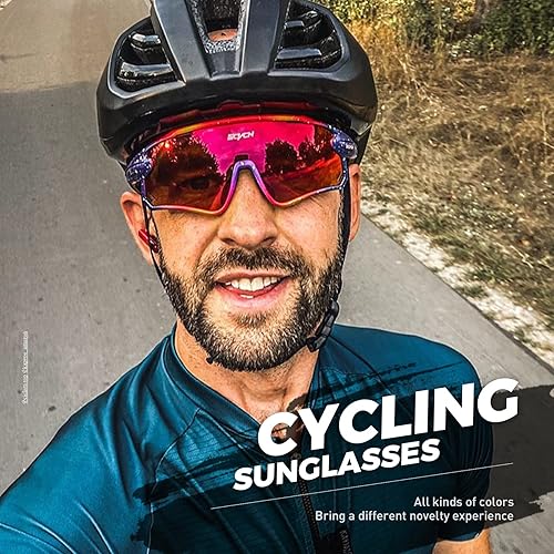 Miniatura 9 de SCVCN Polarized Cycling Glasses Sports Sunglasses with 3 Interchangeable Lenses for Men Women Running Fishing Baseball UV 400