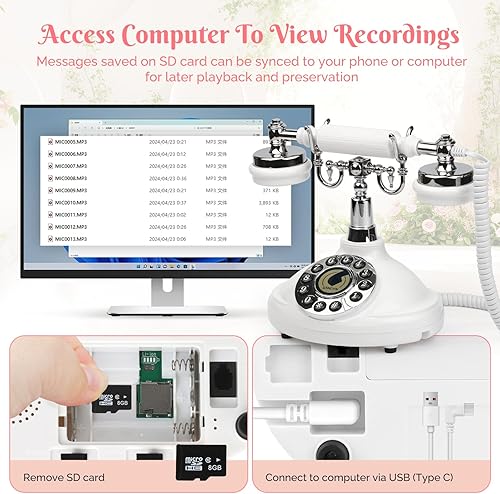 Miniatura 2 de Sangyn Libro de invitados de audio, teléfono de boda, libro de invitados de audio personalizado, correo de voz para fiesta, cumpleaños, confesiones,