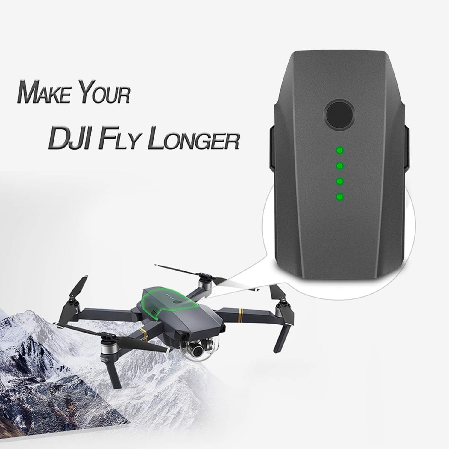 🔥 Flаѕh Sаlе KUNLUN 2 Pack 11.4V 3830mAh Mavic Pro Replacement Battery for DJI Mavic Pro, Mavic Pro Platinum, Mavic Pro Alpine White Drone with 2 Battery Safe Bags [NOT fit Mavic 2]