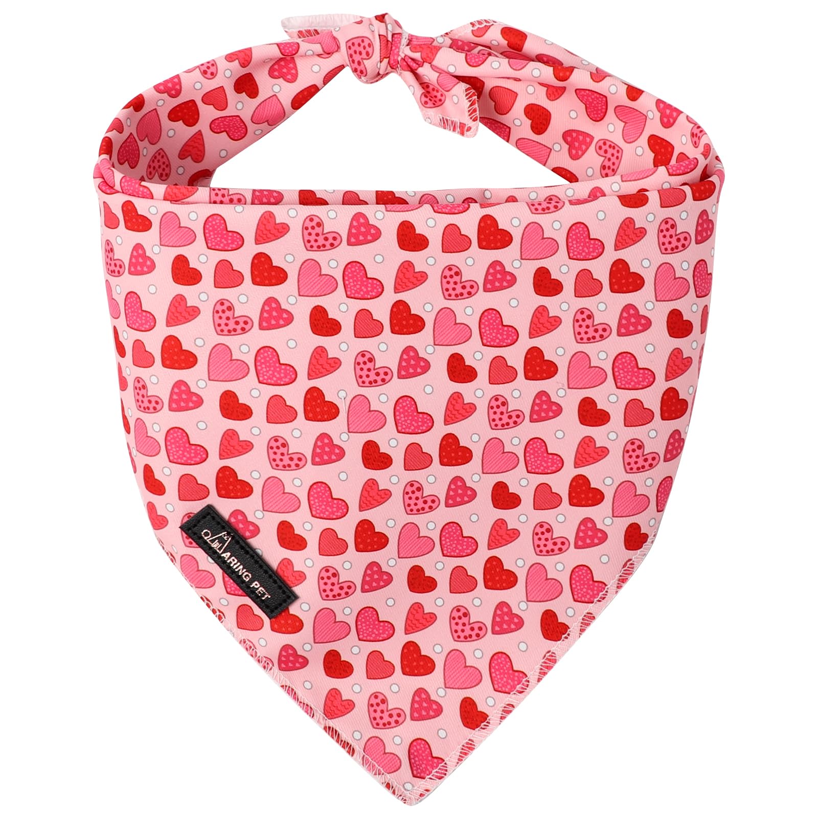 ARING PET Valentine Dog Bandana, Cute Pink Red Pink Pet Bandanas Scarf Triangle Bibs Handkerchief for Puppy Small Medium Large Boy Girl Dogs-S