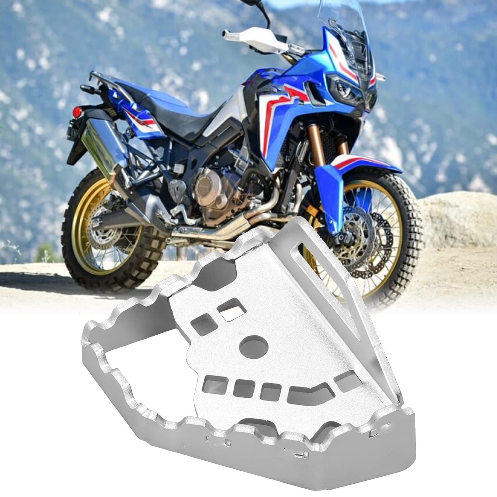 BRRNOO Estensori Pedale, Estensione Pedale Freno Estensione Gas Freno Refitting Moto Leva di Ricambio per CRF1000L Africa Twin 14‑19 (SILVER)