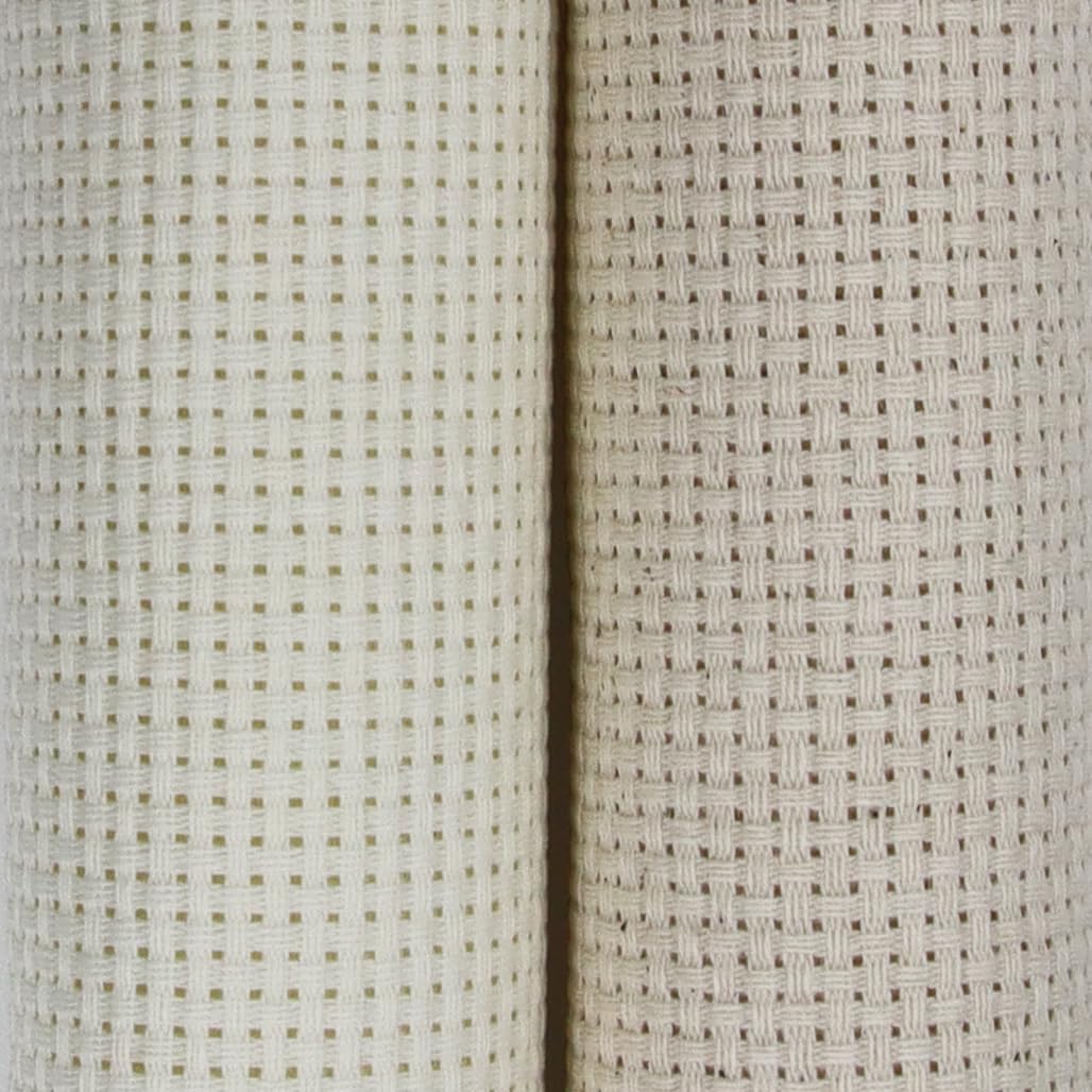 KCS 2 pc of 15" x 18"(38cmx45cm) Counted Cross Stitch Cotton Aida Cloth Needlework Fabric Box (Cream+Oatmeal, 11CT) — image 1