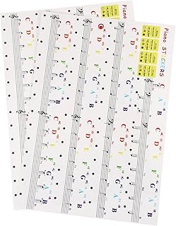 ERINGOGO Piano Stickers 2Packs Piano Keyboard Sticker Beginner Learning Sticker Piano Beginner Sticker Color Stickers Label Stickers Electronic Organ Keyboard Decal Piano Decals Staff