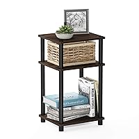 Furinno Tavolino da Salotto a 3 ripiani, Columbia Walnut/Black