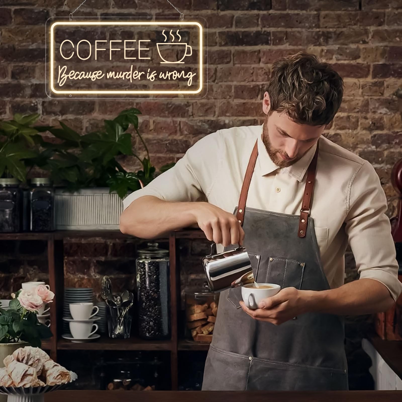 Coffee Neon Sign,LED Coffee Neon Signs for Wall Decor,Warm White USB Powered Coffee Sign for Wall Decor, Café, Restaurant,Coffee Barsn(15.7 * 7.8inch Neon?