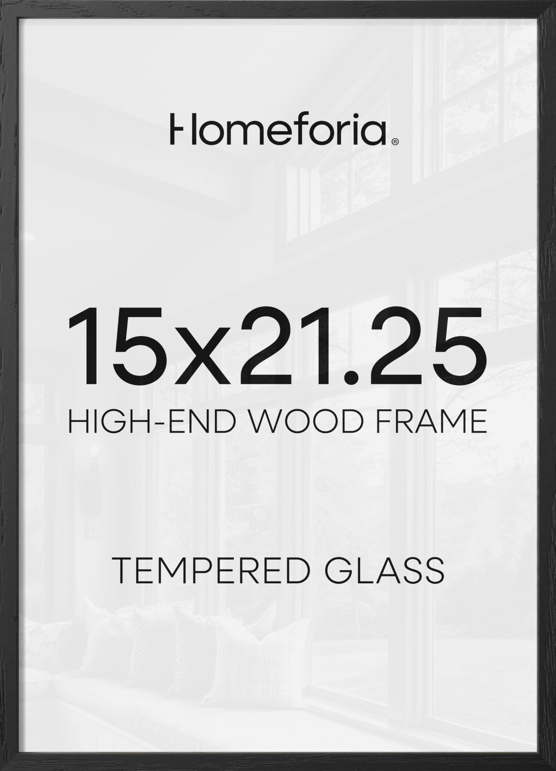 Homeforia 15x21.25 Black Oak Puzzle Picture Frame, High-End Wood, Glass | High End Solid Oak Wood, Tempered Glass, 15x21.25 Edge-to-Edge Display 21.25x15, Wall Kit, Set Of 2