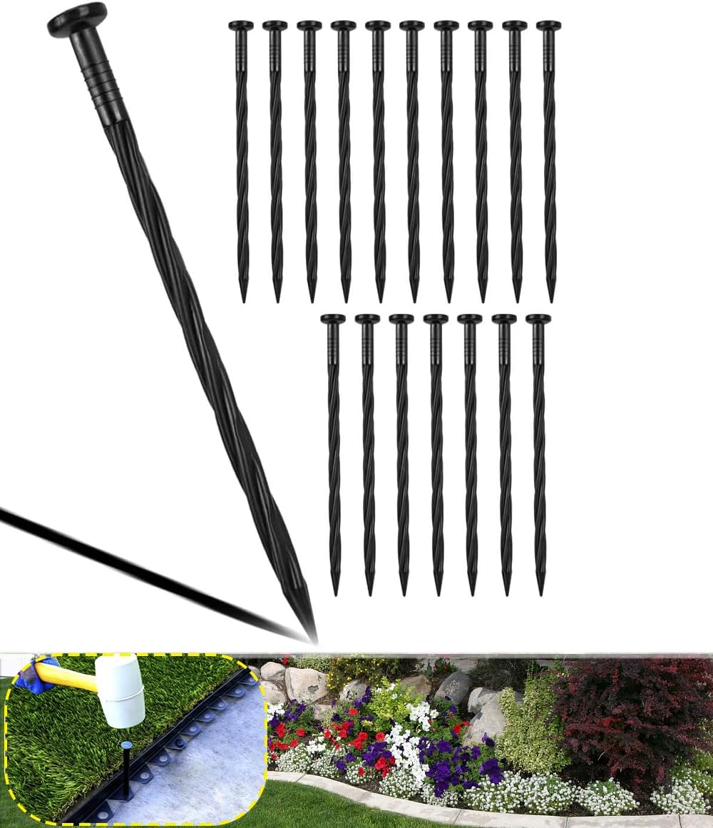 50PCS Plastic Edging Stakes,8inch Plastic Edging Nails