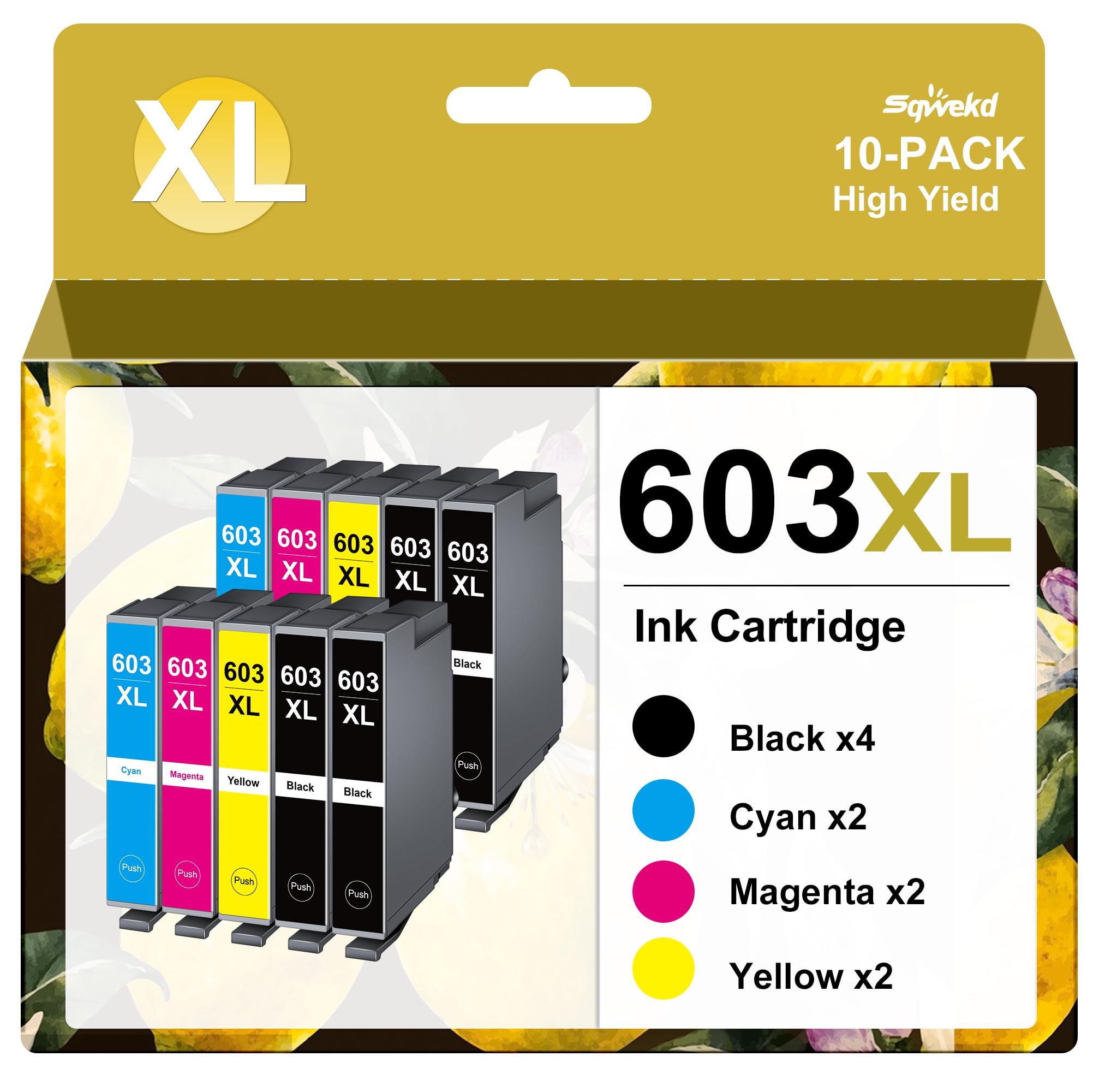 OGOUGUAN 603xl Cartucce d'inchiostro Ricaricabili Vuot Sostituzione per Epson 603 Compatibile con Epson Expression Home XP-3100 XP-4100 XP-2100 XP-2105 XP-3105 XP-4105 WF-2850 WF-2835 WF-2830 WF-2810