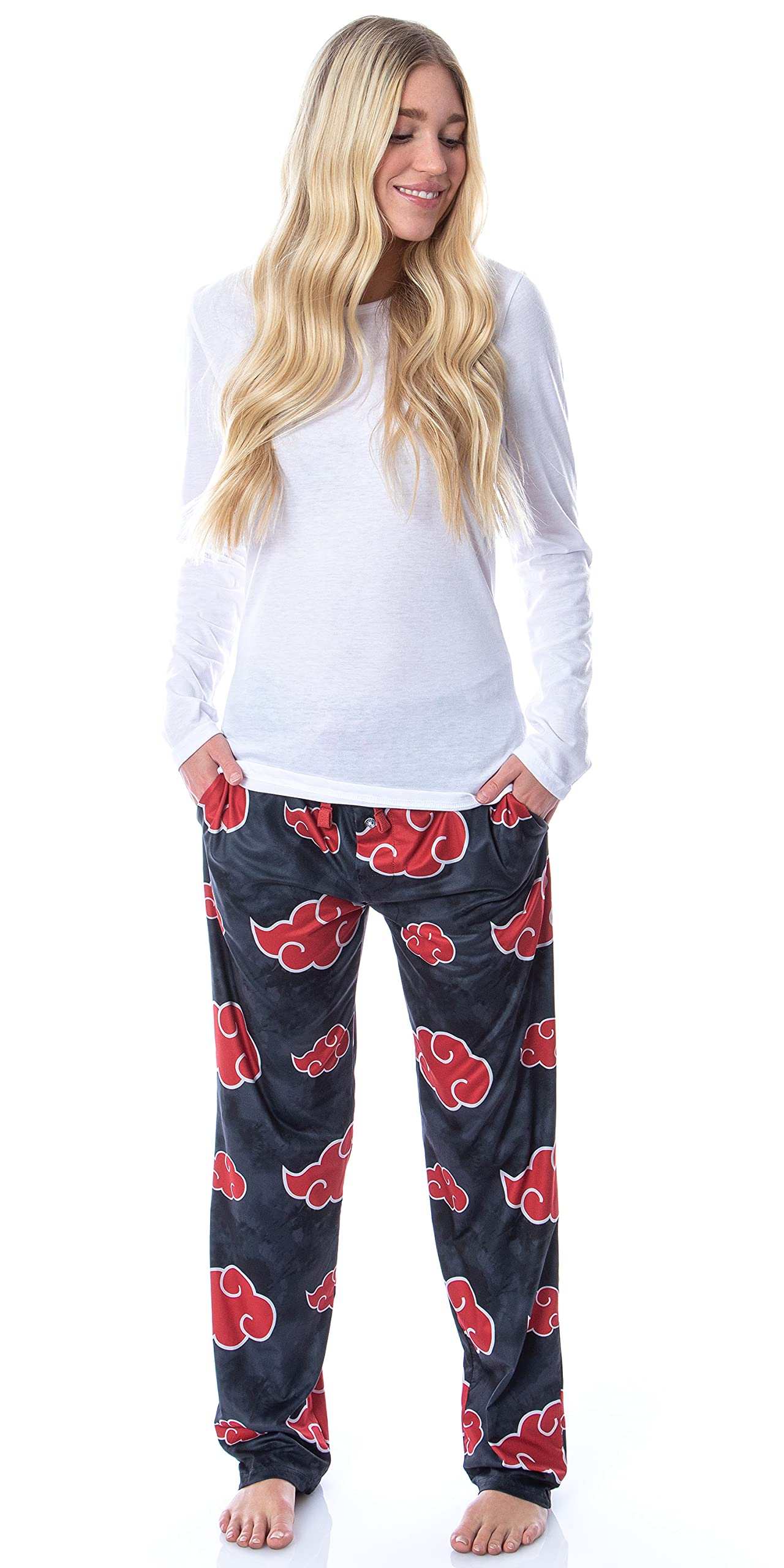 Bioworldnaruto Shippuden Mens Akatsuki Clouds Pajama Sleep Lounge