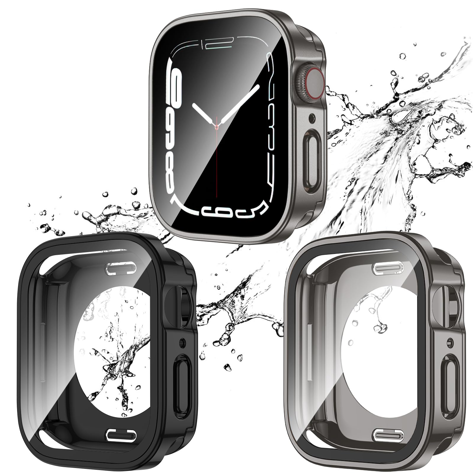 2-Pack Waterproof Case for 45mm Apple Watch Series 9/8/7