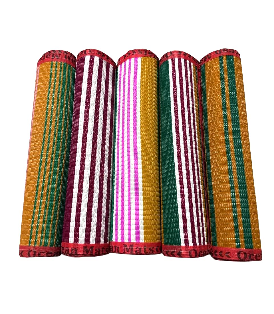 Pooja Mat, Perfect for Yoga and Pooja | Indoor and Outdoor | Multicolour |Set of 5 Mats-image-29