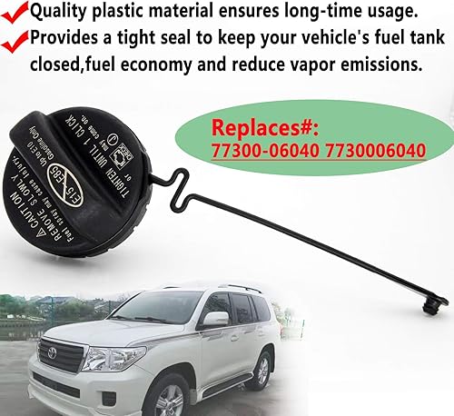 Miniatura 6 de 77300-06040 Tapa de gasolina, conjunto de tapa de depósito de combustible LIYYOO compatible con Toyota, Lexus, 4Runner, Avalon, Camry, Corolla,