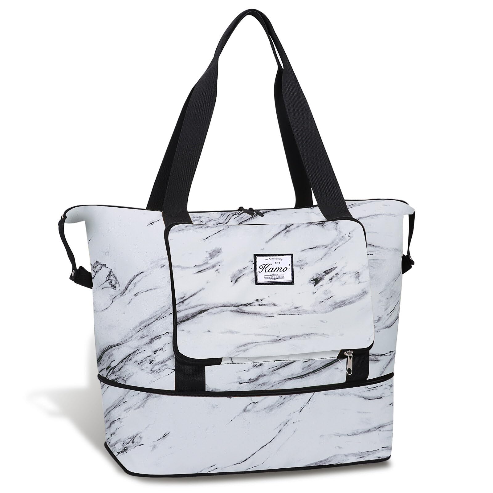 KAMO Travel Duffle Bag Expandable Weekender Overnight Bag With Wet Pocket Foldable Tote Bag with Multiple Pockets Sports