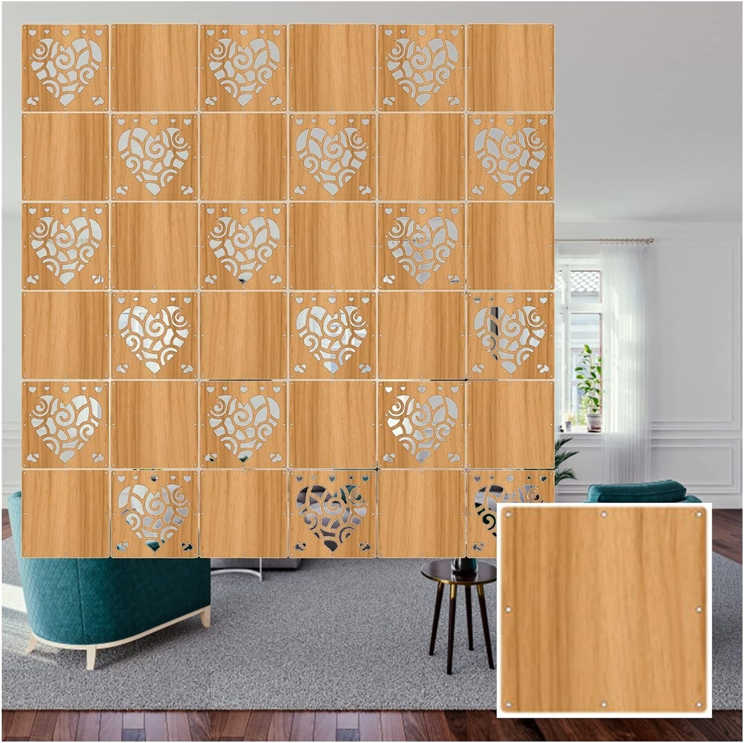 Cloison de séparation de salon en bois-plastique pour intérieur zen
