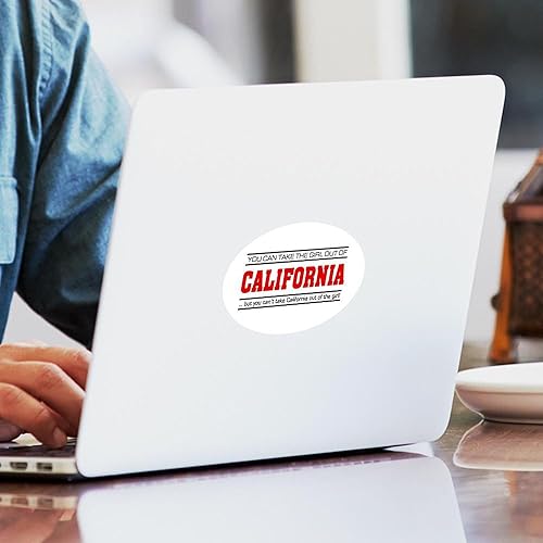 Miniatura 3 de CafePress Pegatina ovalada para parachoques de coche Girl from California